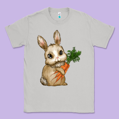 Happy Easter With Bunny And Carrot Classic Tee Designed By Ranaportraitstore