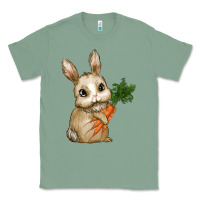 Sage Happy Easter With Bunny And Carrot Classic Tee - RanaPortraitStore