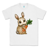 White Happy Easter With Bunny And Carrot Classic Tee - RanaPortraitStore
