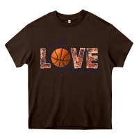 Chocolate Brown basketball love of the game Heavy Core Tee - JahusDesignShop