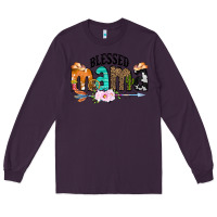 Plum Blessed Mama Long Sleeve Tee - CowCowDesign