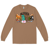 Toasted Coconut Blessed Mama Long Sleeve Tee - CowCowDesign