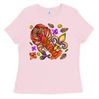 Crawfish And Fleur De Lis Ladies Tee | Teevron