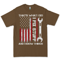 Cacao That_s What I Do I Fix Stuff And I Know Things American Flag Premium Tee - trangStudio