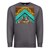 Charcoal Heather western  sunflower turquise gemstone  tumbler Premium Sweatshirt - BarkalooDesign