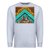Heather Grey western  sunflower turquise gemstone  tumbler Premium Sweatshirt - BarkalooDesign