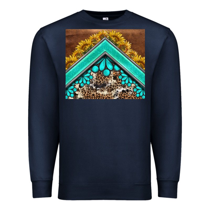 Western  Sunflower Turquise Gemstone  Tumbler Premium Sweatshirt by BarkalooDesign | Teevron