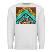 Oatmeal Heather western  sunflower turquise gemstone  tumbler Premium Sweatshirt - BarkalooDesign