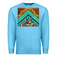 Ocean Blue western  sunflower turquise gemstone  tumbler Premium Sweatshirt - BarkalooDesign