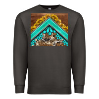 Smoke western  sunflower turquise gemstone  tumbler Premium Sweatshirt - BarkalooDesign