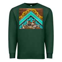 Sports Green western  sunflower turquise gemstone  tumbler Premium Sweatshirt - BarkalooDesign