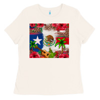 Bone Mexican and Puerto Rico flag Ladies Tee - texasbilliewilder