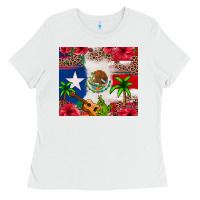 White Mexican and Puerto Rico flag Ladies Tee - texasbilliewilder