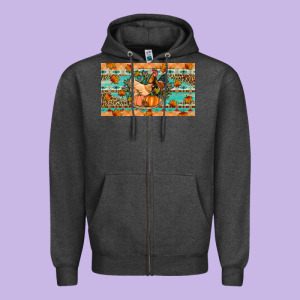 Fall Coop Animals Pumpkin Zipper Hoodie Designed By Artiststas