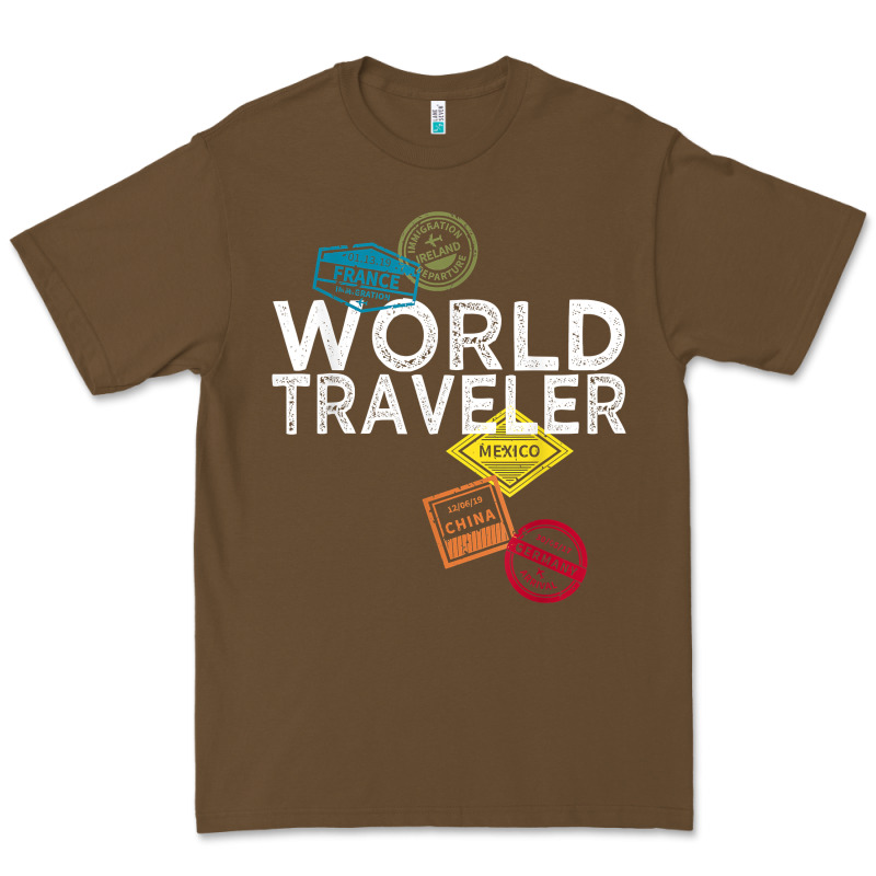 World Traveler Passport Stamp Gift Shirt For Men And Women T Shirt Premium Tee by trangStudio | Teevron