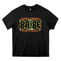 Black Camouflage Patterned Babe Tried Heavy Core Tee - Bettercallsaul