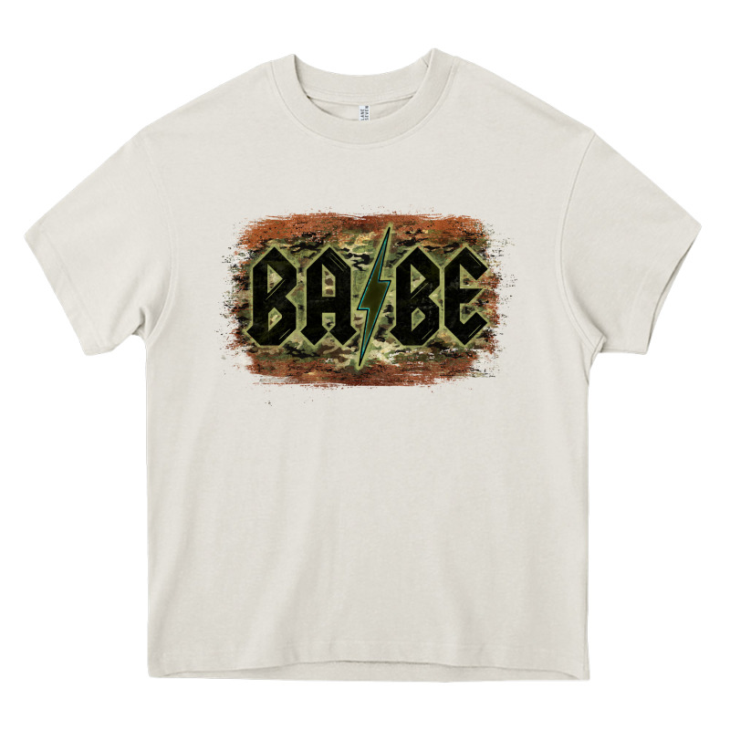Camouflage Patterned Babe Tried Heavy Core Tee by Bettercallsaul | Teevron