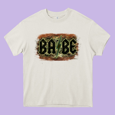 Camouflage Patterned Babe Tried Heavy Core Tee Designed By Bettercallsaul