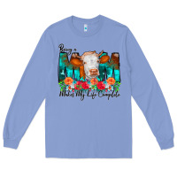 Colony Blue Being a Mom Makes My Life Complete Long Sleeve Tee - CowCowDesign