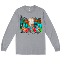 Heather Grey Being a Mom Makes My Life Complete Long Sleeve Tee - CowCowDesign