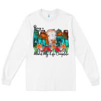 White Being a Mom Makes My Life Complete Long Sleeve Tee - CowCowDesign