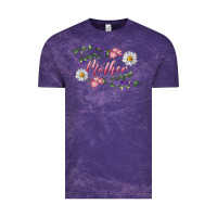 Cloud Purple Floral Daisy Mother Vintage Tee - RanaPortraitStore
