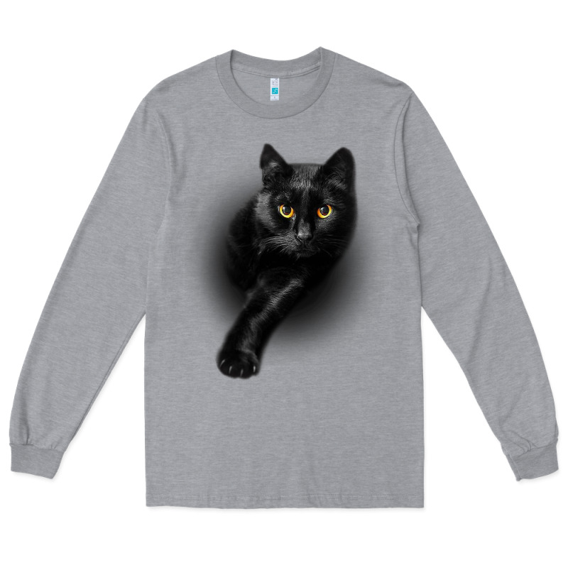 Black Cat Yellow Eyescats Tee Shirt Gifts Long Sleeve Tee by trangStudio | Teevron