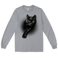Heather Grey Black Cat Yellow EyesCats Tee Shirt Gifts Long Sleeve Tee - trangStudio