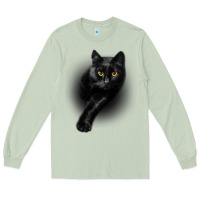 Matcha Black Cat Yellow EyesCats Tee Shirt Gifts Long Sleeve Tee - trangStudio