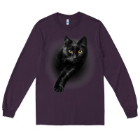 Plum Black Cat Yellow EyesCats Tee Shirt Gifts Long Sleeve Tee - trangStudio