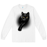 White Black Cat Yellow EyesCats Tee Shirt Gifts Long Sleeve Tee - trangStudio