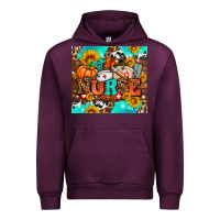 Mauve Wine pumpkin nurse with sunflower Urban Hoodie - AdoDesignShop
