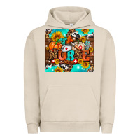 Pigment French Oak pumpkin nurse with sunflower Urban Hoodie - AdoDesignShop