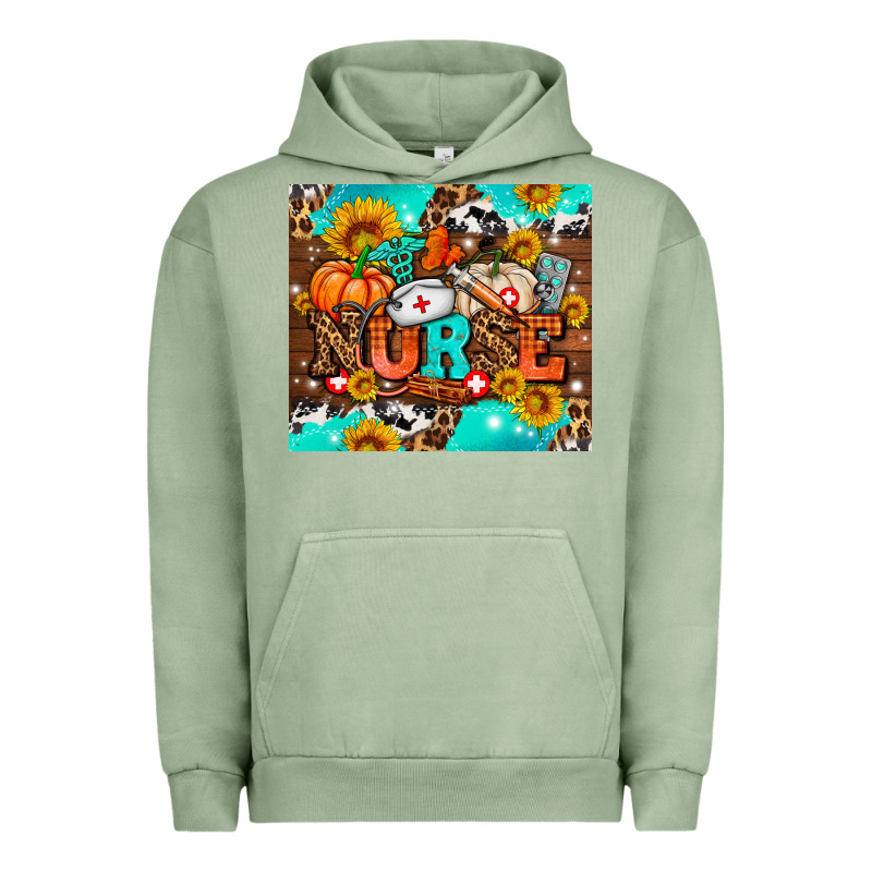 Pumpkin Nurse With Sunflower Urban Hoodie by AdoDesignShop | Teevron