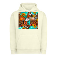 Pigment Pistachio pumpkin nurse with sunflower Urban Hoodie - AdoDesignShop