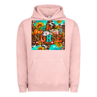 Pigment Salmon pumpkin nurse with sunflower Urban Hoodie - AdoDesignShop