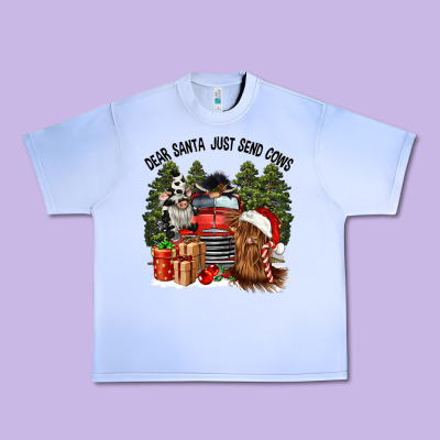 Dear Santa Just Send Cows Urban Heavy Tee Designed By Cowgirlartshop
