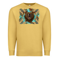 Antique Gold bear native American background Premium Sweatshirt - BarkalooDesign