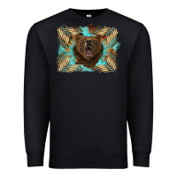 Black bear native American background Premium Sweatshirt - BarkalooDesign