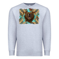 Heather Grey bear native American background Premium Sweatshirt - BarkalooDesign