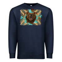 Navy bear native American background Premium Sweatshirt - BarkalooDesign