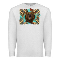 Oatmeal Heather bear native American background Premium Sweatshirt - BarkalooDesign