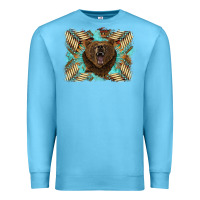 Ocean Blue bear native American background Premium Sweatshirt - BarkalooDesign