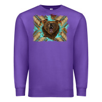 Purple bear native American background Premium Sweatshirt - BarkalooDesign