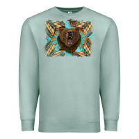 Bear Native American Background Premium Sweatshirt | Teevron