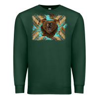 Sports Green bear native American background Premium Sweatshirt - BarkalooDesign