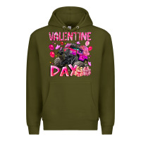Army Green Valentine Day Premium Hoodie - CowhideDigitalArt