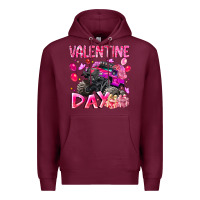 Burgundy Valentine Day Premium Hoodie - CowhideDigitalArt