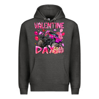 Charcoal Heather Valentine Day Premium Hoodie - CowhideDigitalArt
