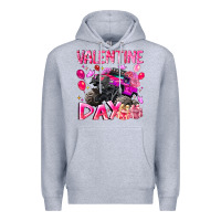 Heather Grey Valentine Day Premium Hoodie - CowhideDigitalArt